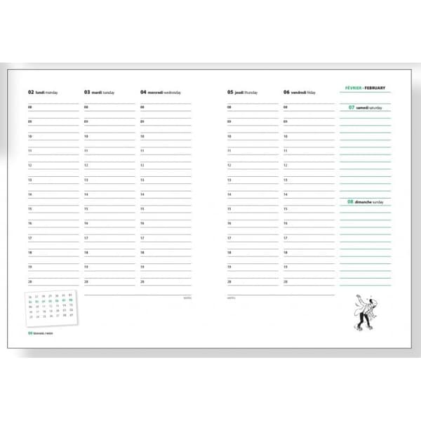 Tintin - Kalender bog 16 x 21 cm 2026 multifärg multicolor