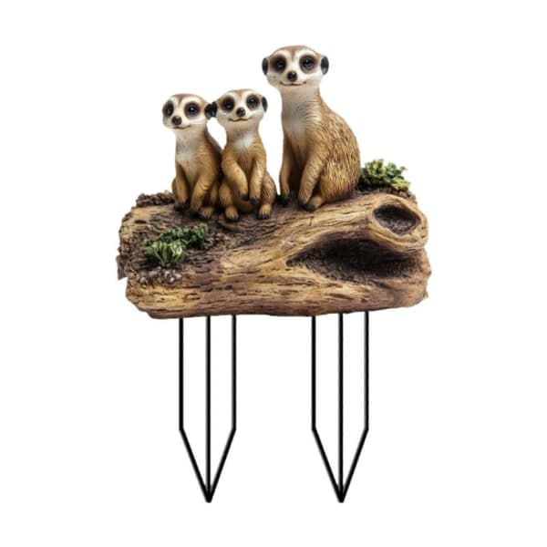 Surikat Hagedekorasjon 2D Gårdskunst Ornament Dekorativ for Veranda Uteplass Vår