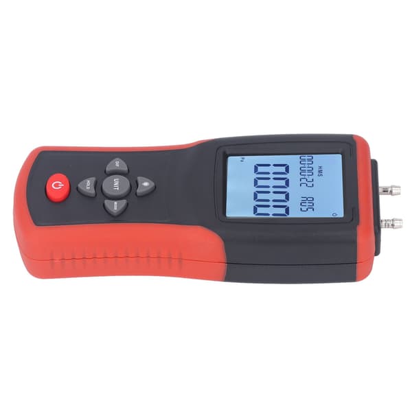 Digital Manometer with 12 Selectable Units, Multifunctional Digital Differential Pressure Gauge with Backlit LCD Screen