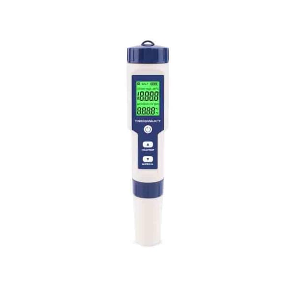 TDS/EC/PH/SALT temperatur og vandpen 5 i 1 multi-parameter detektionsinstrument (baggrundsbelysning) -