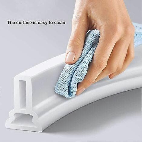 Foldable Shower Barrier and Water Retention System to Keep Water Within Threshold, 1m, White