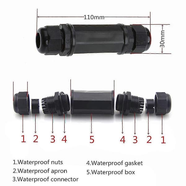 5pcs M22z Shielded Rj45 Waterproof Cat5/5e/6 8p8c Connector Ip67 Ethernet Lan Cable Connector Double