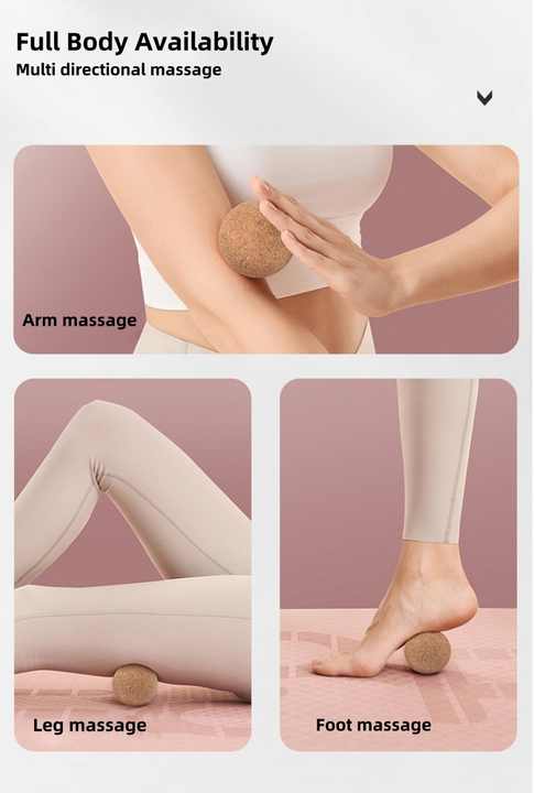 8 stk 61 mm kork yoga massagebolde | Massagebold sæt | Ideel til ryg- og muskelmassage | Holdbar triggerpunktbold |