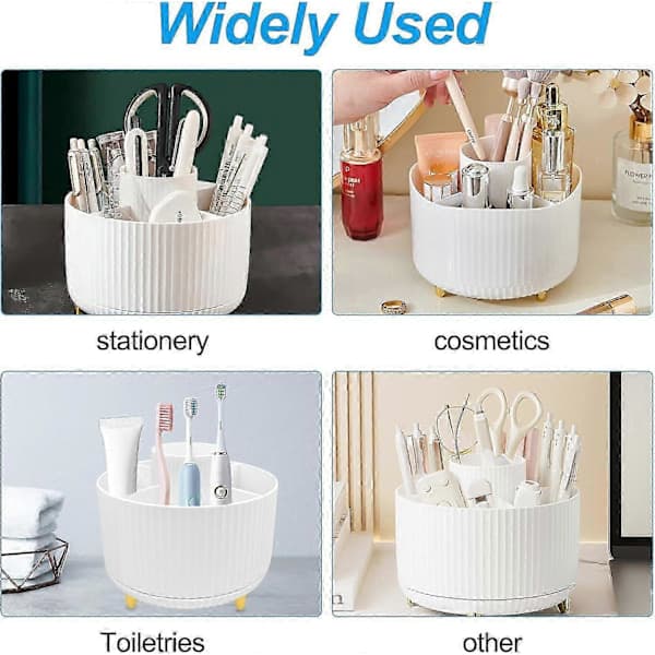 Makeup Organizer, Makeup Organizer til badeværelse, Roterende kosmetikbørsteholder, Makeup opbevaringsboks