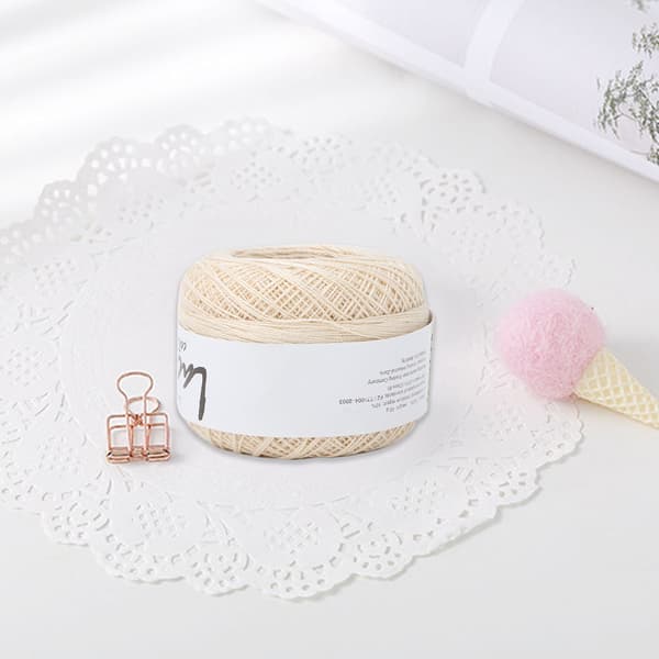 Lace Yarn Cotton Hand Crocheted Summer Silk Light Thin Thread (6603 Milk White)