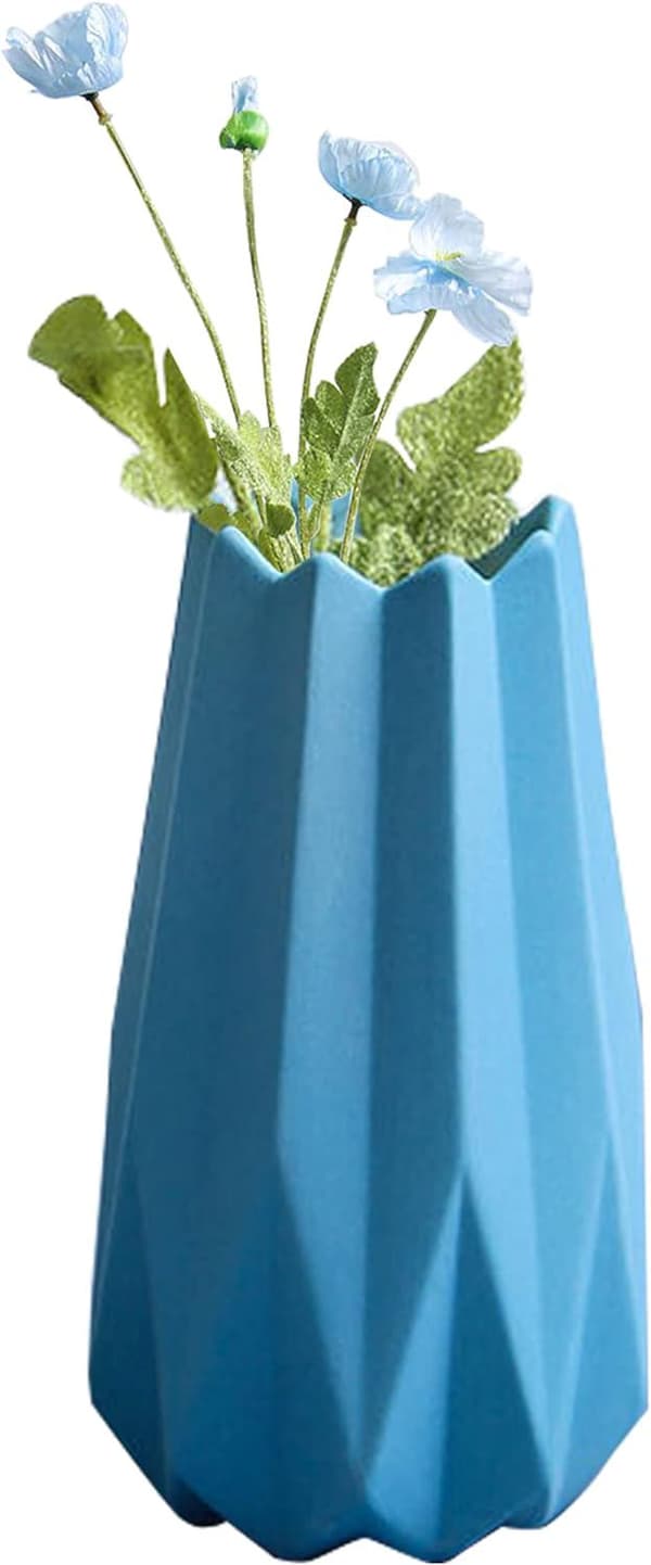 Pampasgress Keramisk Vase Håndlaget Geometrisk Vase Hvit Gull C C C