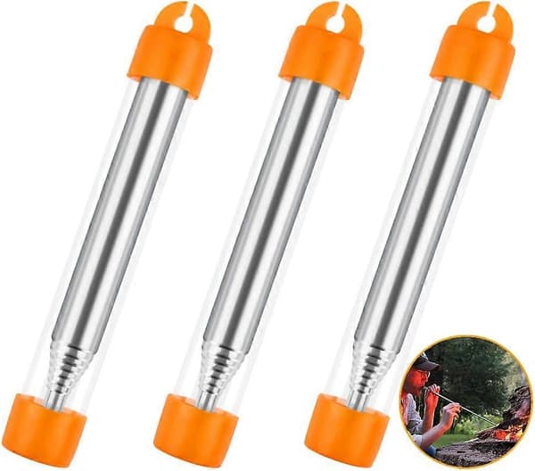 Pocket Bellows 3 st Blås Eldrör Rostfritt Stål Hopfällbar Blås Eldrör för Eldstad Barbeque Lägereld Blåsa Luft i en Eld Resa