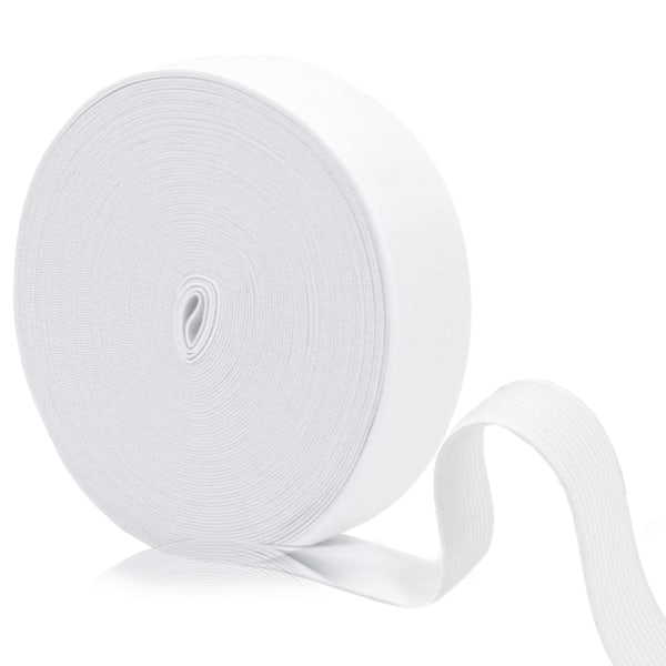 1 rulle Vit Platt Resår, 2,5 x 1000 cm Elastiskt Band för Sömnad, Resårband för Midjeband, Sömnad, Resårband för Klädsömnad och Skrädderi