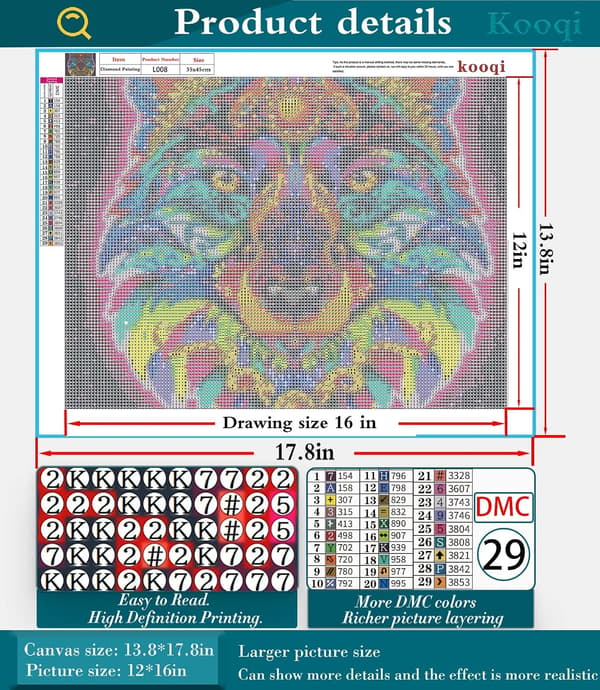 Opgrader diamantmalerier sæt til voksne 5D diamantkunst ulv til