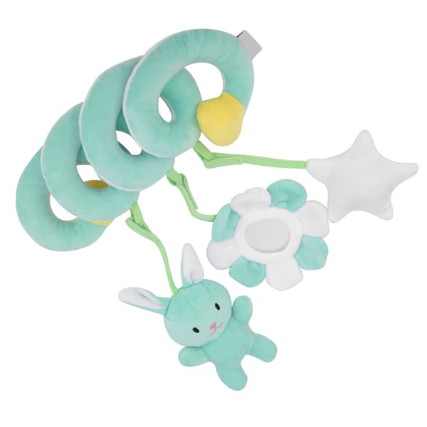 Green Plush Spiral Activity Rattle Hanging Toy for Stroller Newborn Infant