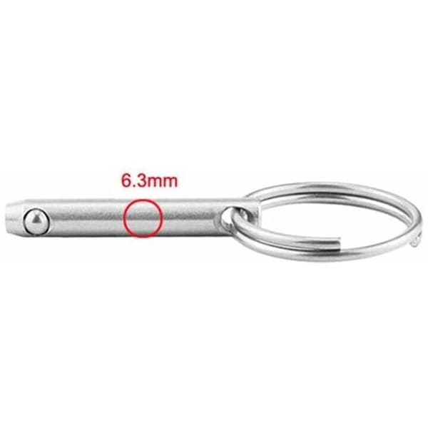 Snabbkopplingskulstift, 316 rostfritt stål 6,3 mm diameter snabbkopplingsstift med fjäderbelastad kulände