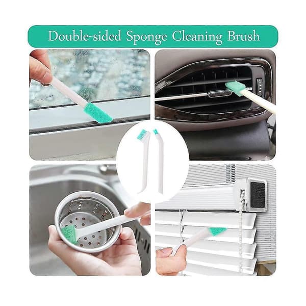 Small Crevice Cleaning Tool for Small Spaces, 2-in-1 Small Household Cleaning Brushes, Small Soft Scrubber