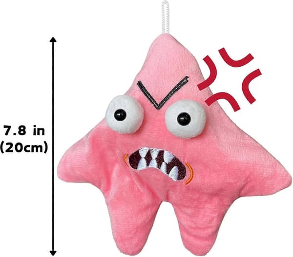 Grumpy Starfish, Pink Kicking Starfish Plush Pendant, Funny Parody Toy for Backpacks, Interactive Doll Ornament, Cute School Bag Pendant, Key [Db]