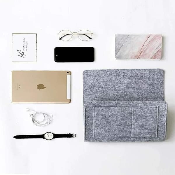 Felt Bedside Storage Hanging Bag (Light Grey), Bed Storage Bag, Bedside Storage Bag, Bed Organizer Room