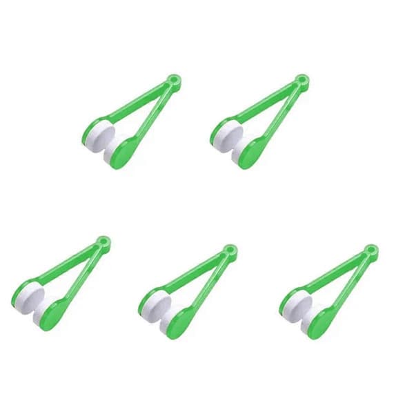 New Double-Sided Glasses Brush, Soft Microfiber Glasses Cleaner, Glasses Cleaning Brush, Drying Tool Green