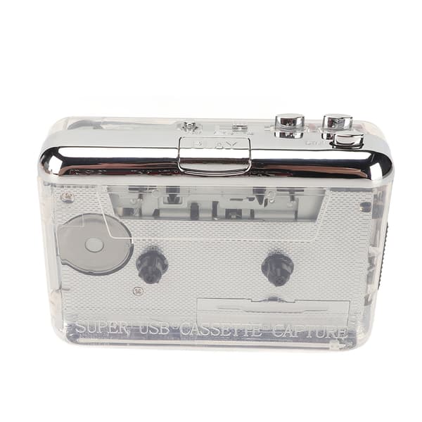 Cassette to MP3 Converter Retro HiFi Stereo Sound USB Cassette Player with Transparent Shell