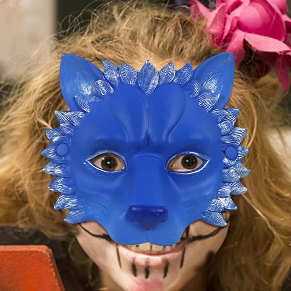 Løvemaske til voksne let realistisk cosplay blå - Blau
