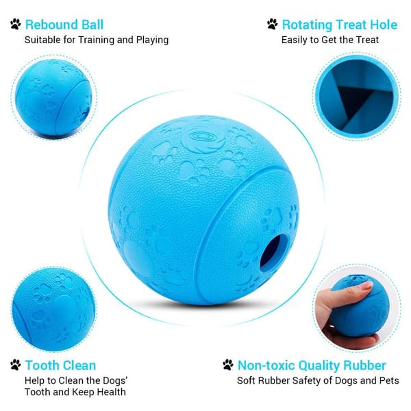 Interaktiv hundeleke, bitebestandig hundegodbitdispenserball 8cm