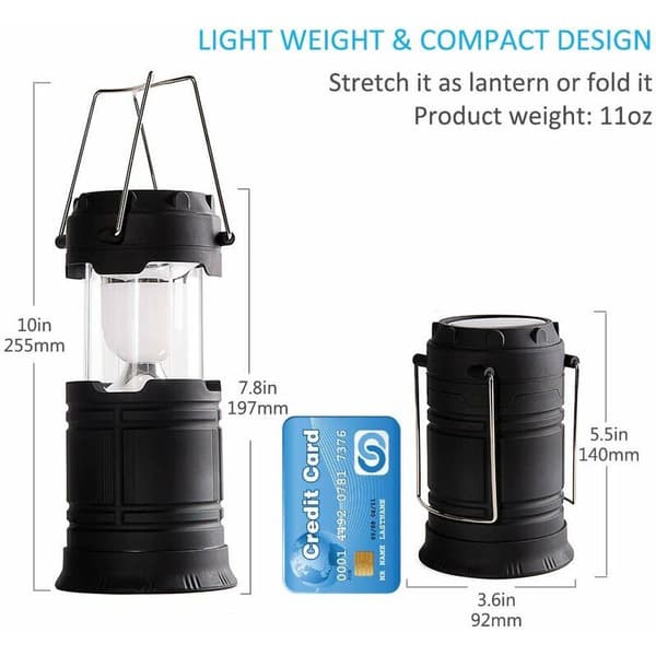 Solcelle campinglampe, USB-opladelig, Nødlampe