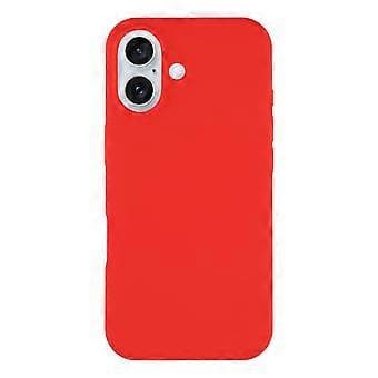 Compatible Case for iPhone 16, Solid Silicone, Shockproof Phone Cover (Red)