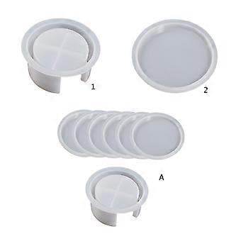 1/2 stk. Resin Coaster Forme Sæt Runde Coaster Silikoneform Resin Form med Holder Coaster Form til Resin Støbning Coaster coaster