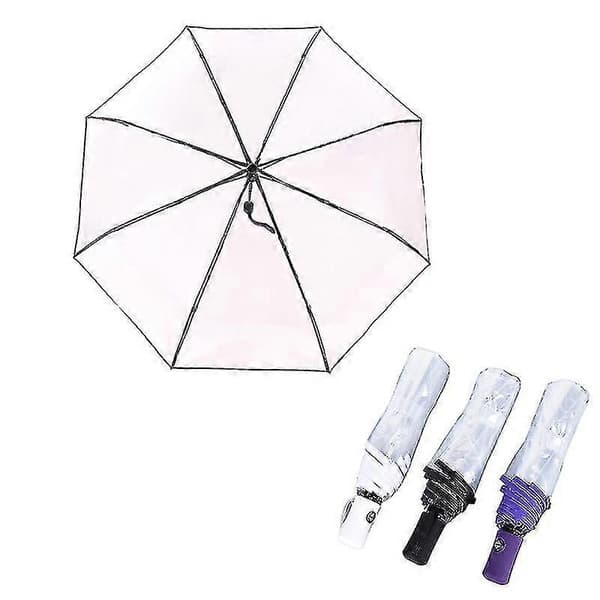 Compact Transparent Clear Umbrella - Automatic Open Close Windproof and Rainproof (FMY)