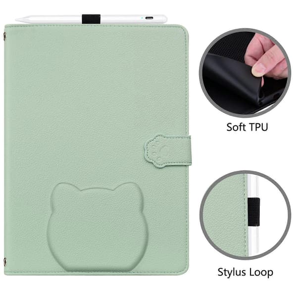 Læder Tablet Cover med Katte- og Litchi-tekstur til Samsung Galaxy Tab S10 Ultra / S9 Ultra