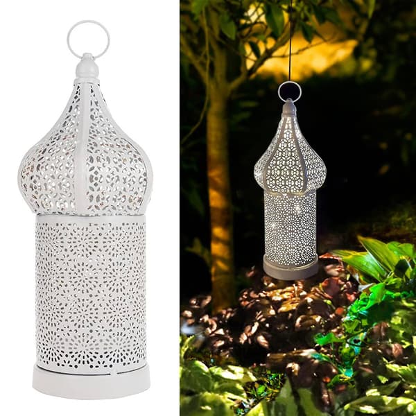 Hulgraveret Retro Lanterne Marokkansk Boho Bærbar Bordlampe Romantisk Lysdekoration