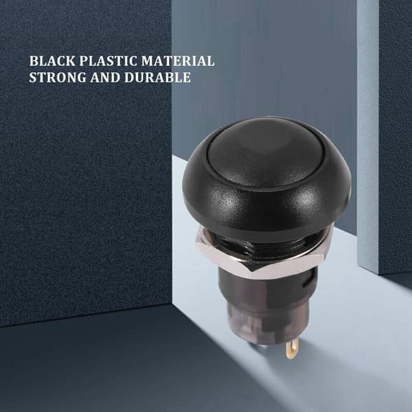 On-Off Waterproof Latching Push Button Switch 12Mm Spst 2A IP67, Black