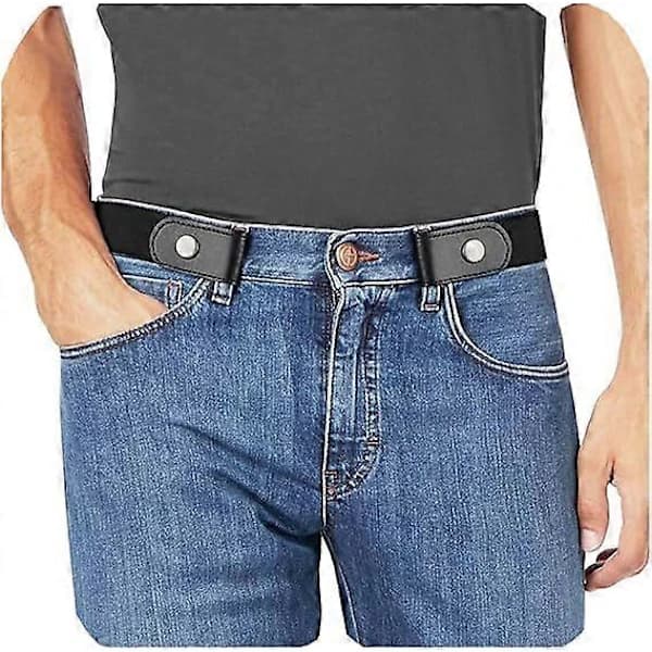 Spændeløst strækbælte uden spænde til mænd og kvinder, usynligt elastisk bælte uden spænde til jeans og bukser