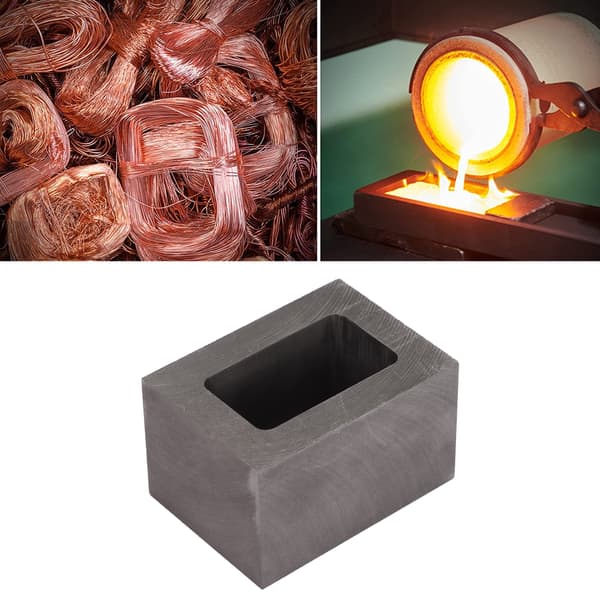 Rectangular Graphite Casting Mold for Jewelry, Metal Refining, Casting Crucible for Melting Gold, Copper, and Brass