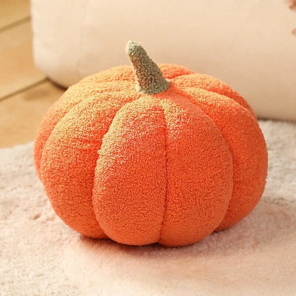 Blød græskarpude, græskarplyslegetøj, sofapude, Halloween-dekoration, gaver, orange-FF-orange, 30 cm