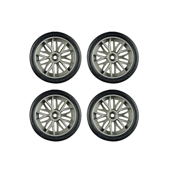 4 stk. 32 mm RC dæk hjul dæk til LDRC AE86 1/18 RC bil opgraderingsdele tilbehør gul Yellow