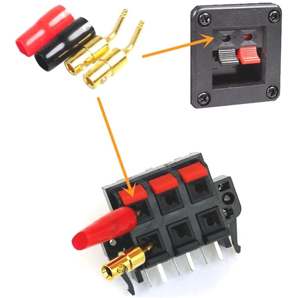 12 st 2 mm banankontakter skruvtyp, guldpläterade ljudhögtalarkabelkontakter 2 mm