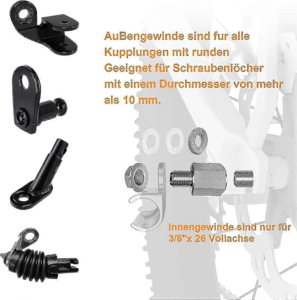 Cykelvagnskopplingsadapter - Universal 12 mm axelpassning