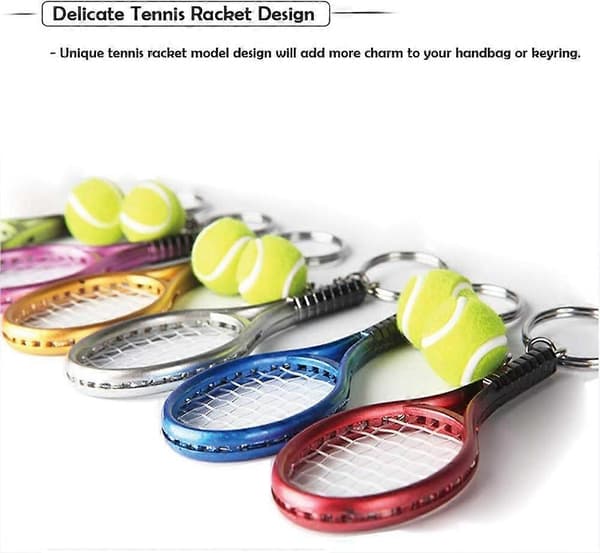 18 kappaletta minitennismaila-avaimenperä metallinen lahja-avaimenperä