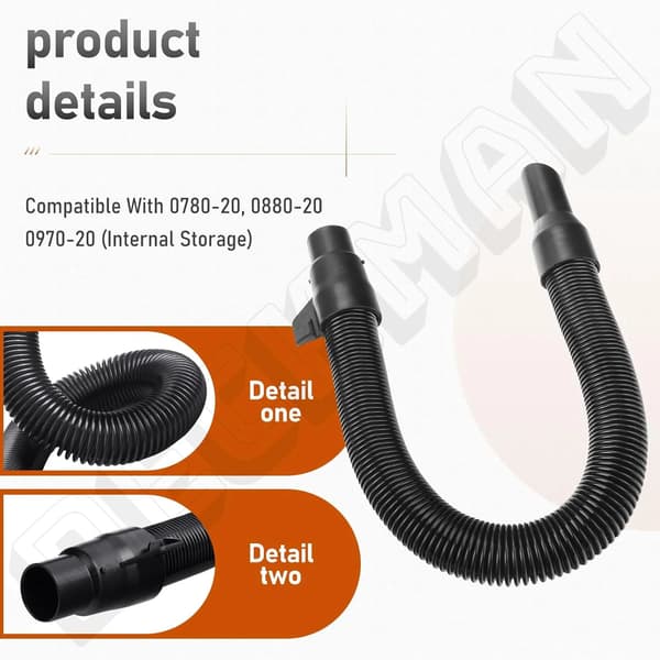 Replacement Vacuum Hose with Internal Storage Compatible with 18V 28V Wet/Dry Vacuum 14 37 0105 Black