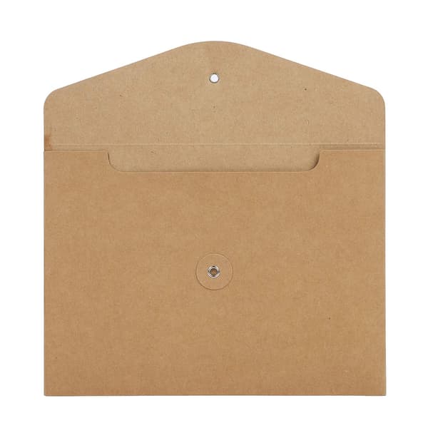 10-pack A5 Kraft Paper Folders Portfolio Folder Paper Document File Bag Pockets Horizontal File Organizer Organizing Storage Bag for School Office