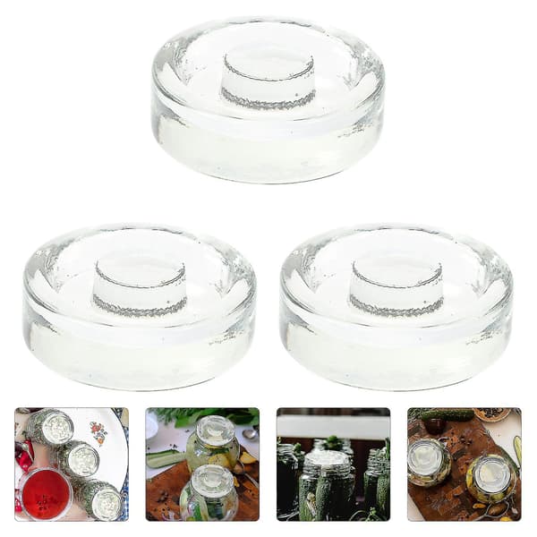 3 Pcs Fermentation Glass Weights Wide Mouth Jars Jam Jars Sealing Lids Jars Fermentation Lids-FF-