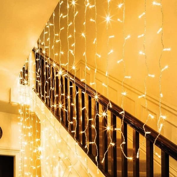 UISEBRT 400 LED Varmhvite Istapplys for innendørs og utendørs bruk med 8 moduser (10m)-FA-