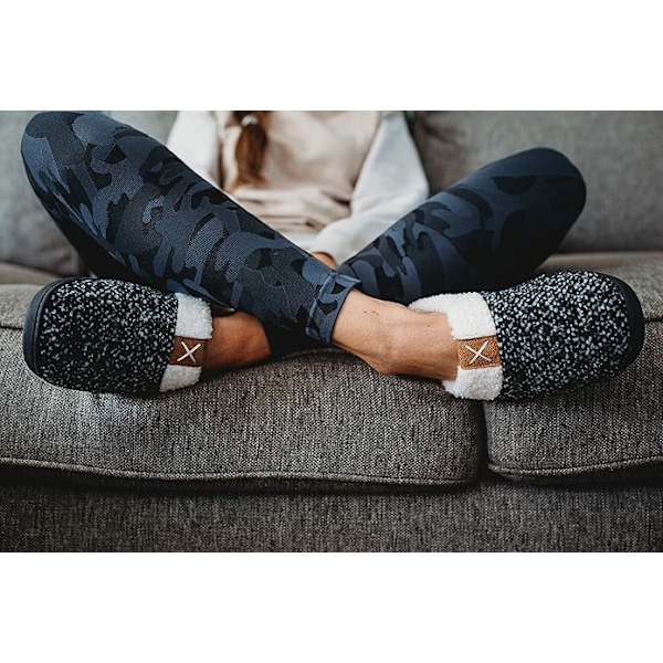 Dame & Herre Tøfler Vinter Varme Memory Foam Tøfler Indendørs Udendørs Skridsikre Tøfler Sort Black 42/43