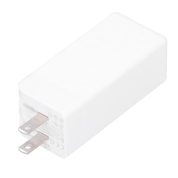 65W GaN PD-strømadapter med doble porter, sammenleggbar lader, hurtigladeblokk 100V-240V US-plugg
