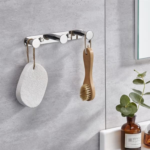 3 Towel Hook Towel Hooks Wall Hook Clothes Hook Towel Hanger Hook Wall Mounted Bathroom Stainless Steel Chrome Bath and Kitchen