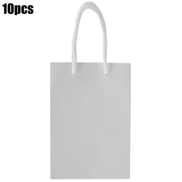10 pcs Drawstring Paper Bags, Portable Crafts, Gift Handbag, Clothing Packaging Tools, White