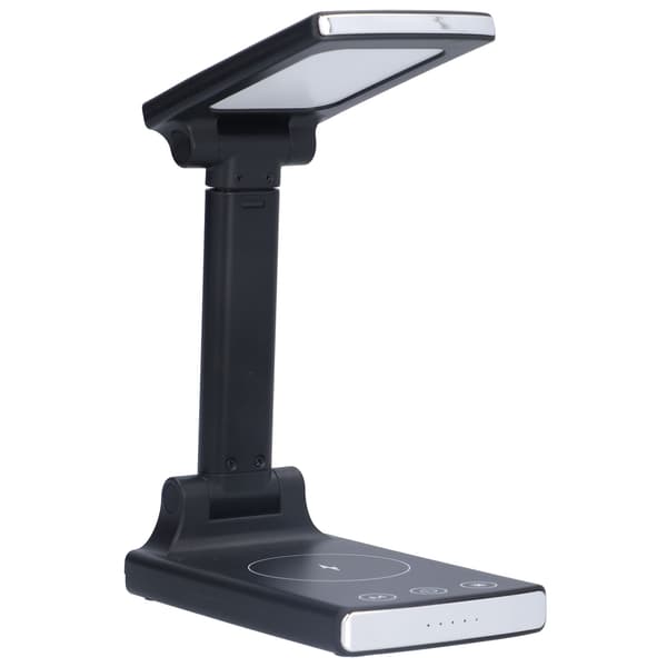 Wireless Charger Lamp, Lifting and Foldable Portable Three-Speed Lamp, Eye Protection Touch Desk Lamp (Black)