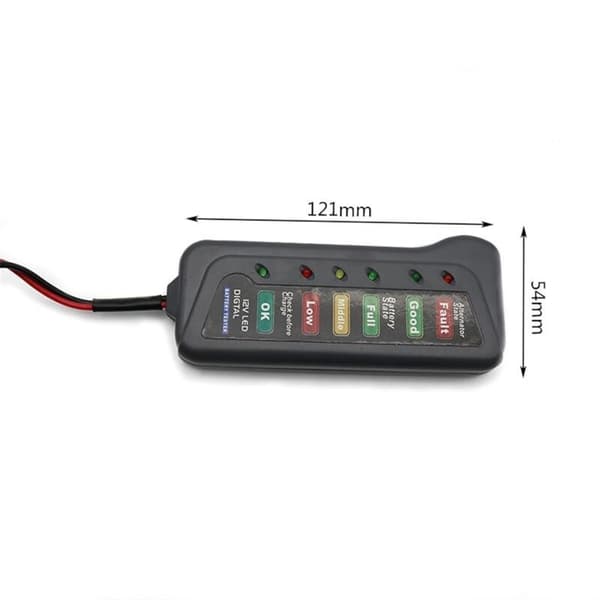 1 stk 12V Mini Bilbatteritester Digital Generator Tester 6 LED-lys Bil Diagnostisk Værktøj Auto Batteritester til Bilmotor