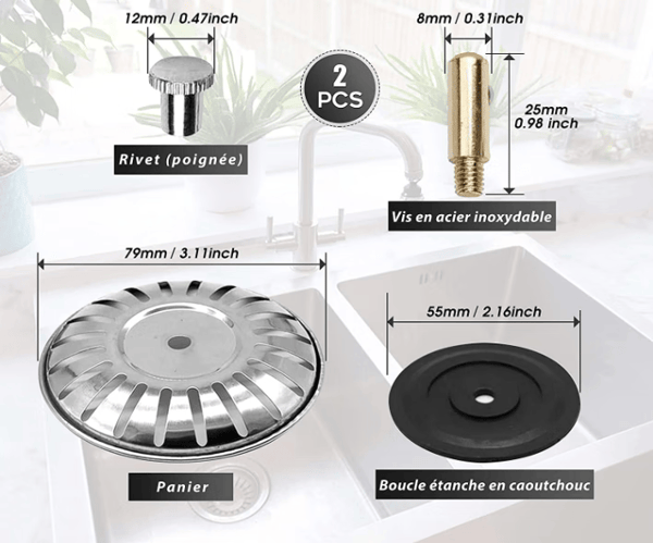 Stainless Steel Sink Plug 79mm Universal