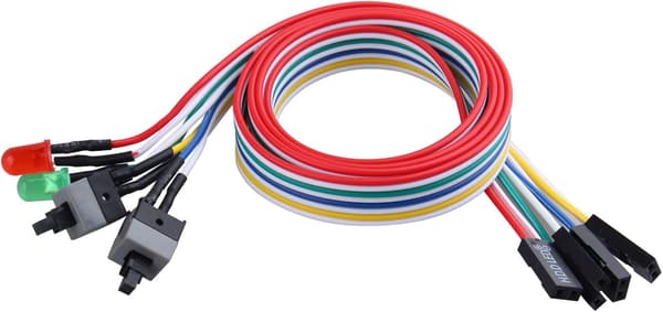 65CM 2-pack PC-strömbrytare med LED-kabel och ljuskabel 3 i 1 för stationär PC ATX-fodral Kill