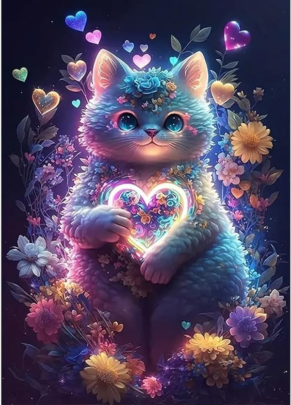 1. 5D Chat Coloré -timanttimaalaus, DIY-kukkamaalausbrodeeraus