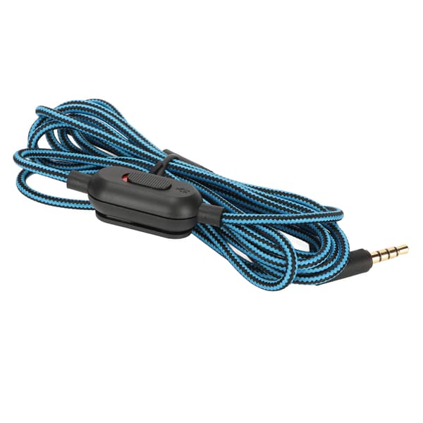 Gaming Headset Cable Woven Headphone Cord with Volume Control and Mute Button for Logitech G Pro X G433 G233 Blue